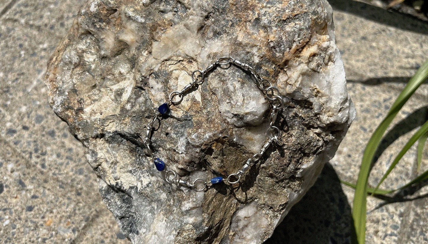 BRACELET BARIL-ANNEAU-LAPIS LAZULI