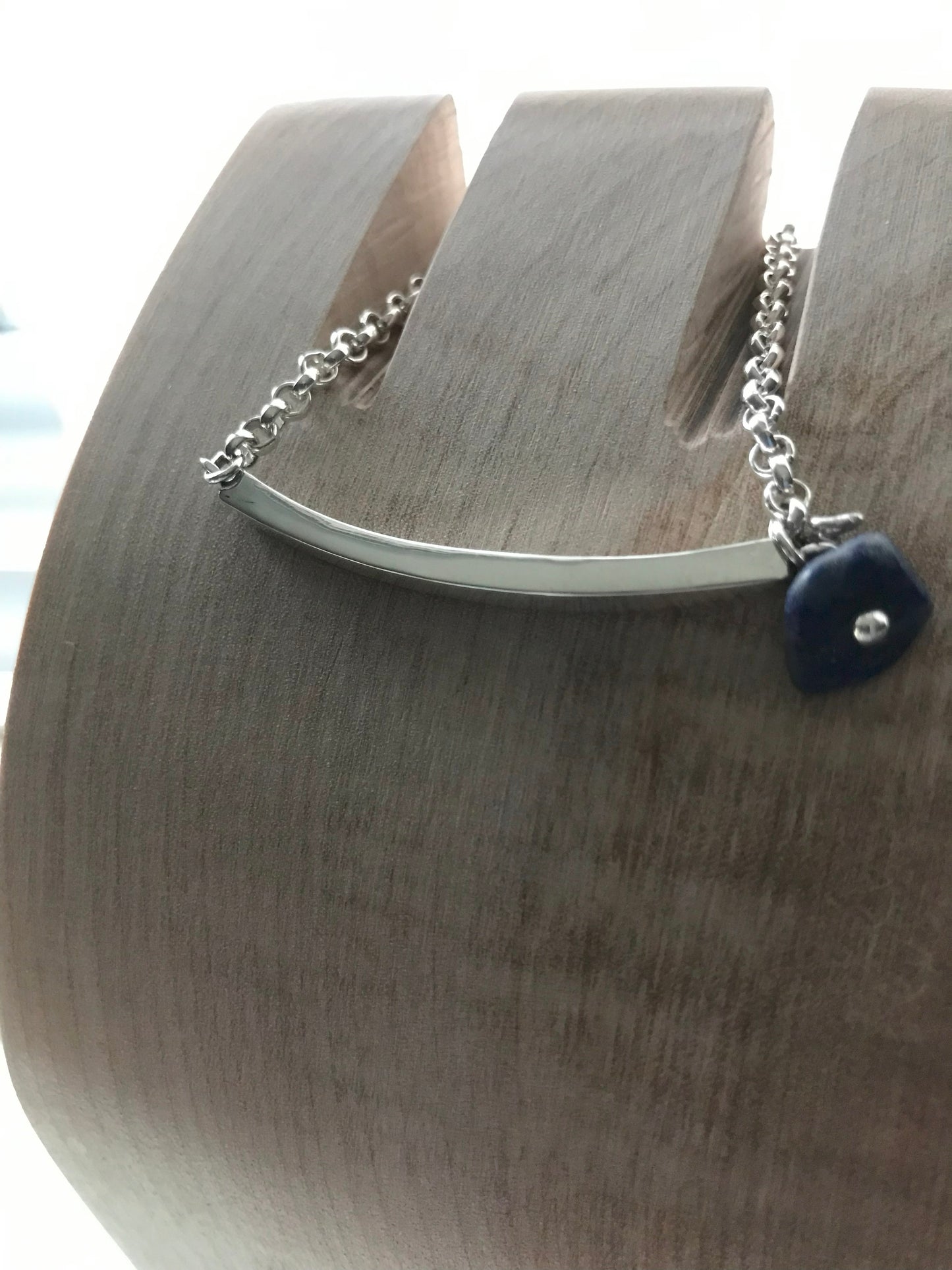 BRACELET CHAÎNE-RECTANGLE-LAPIS LAZULI