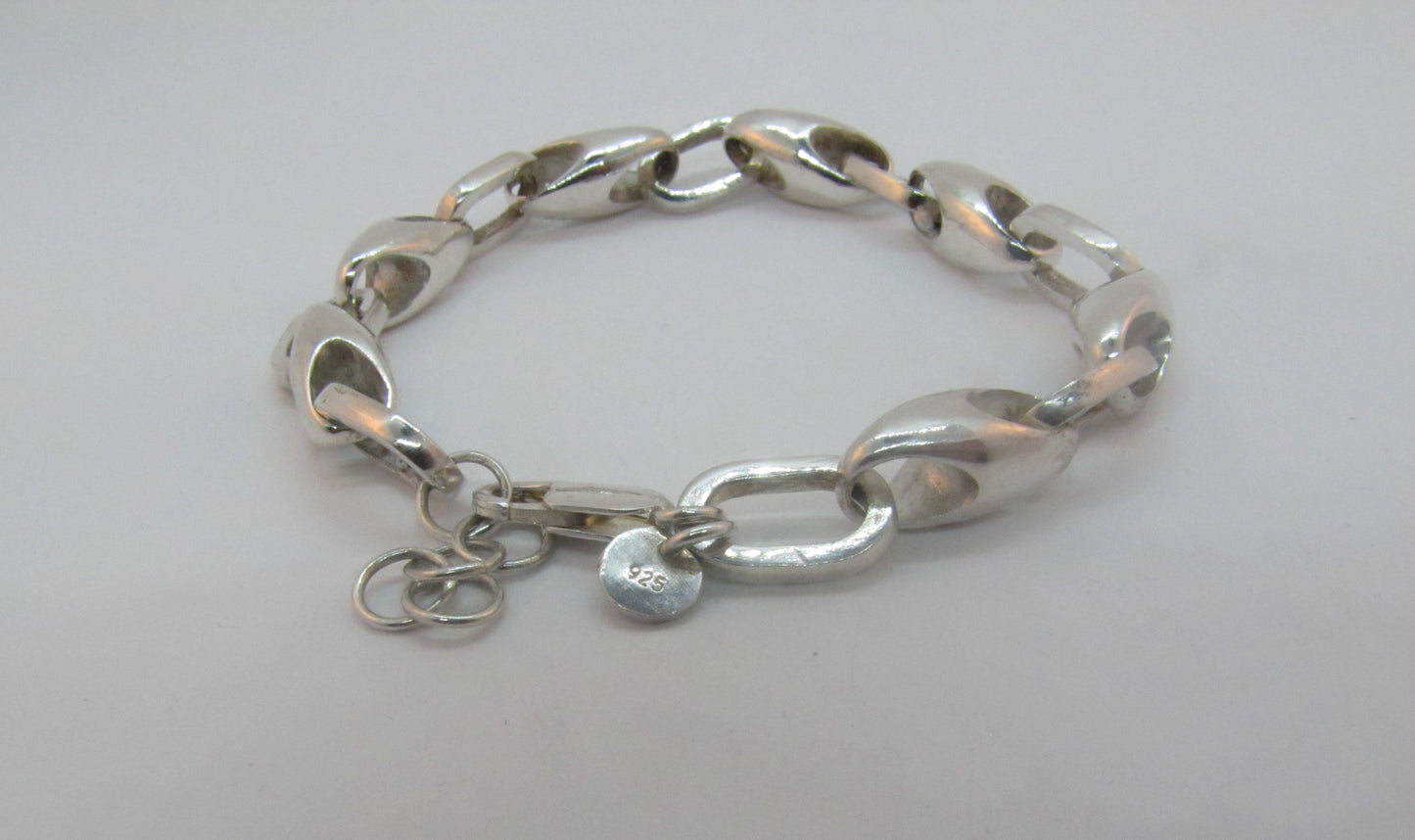 BRACELET JERSEY OVAL ARGENT MASSIF