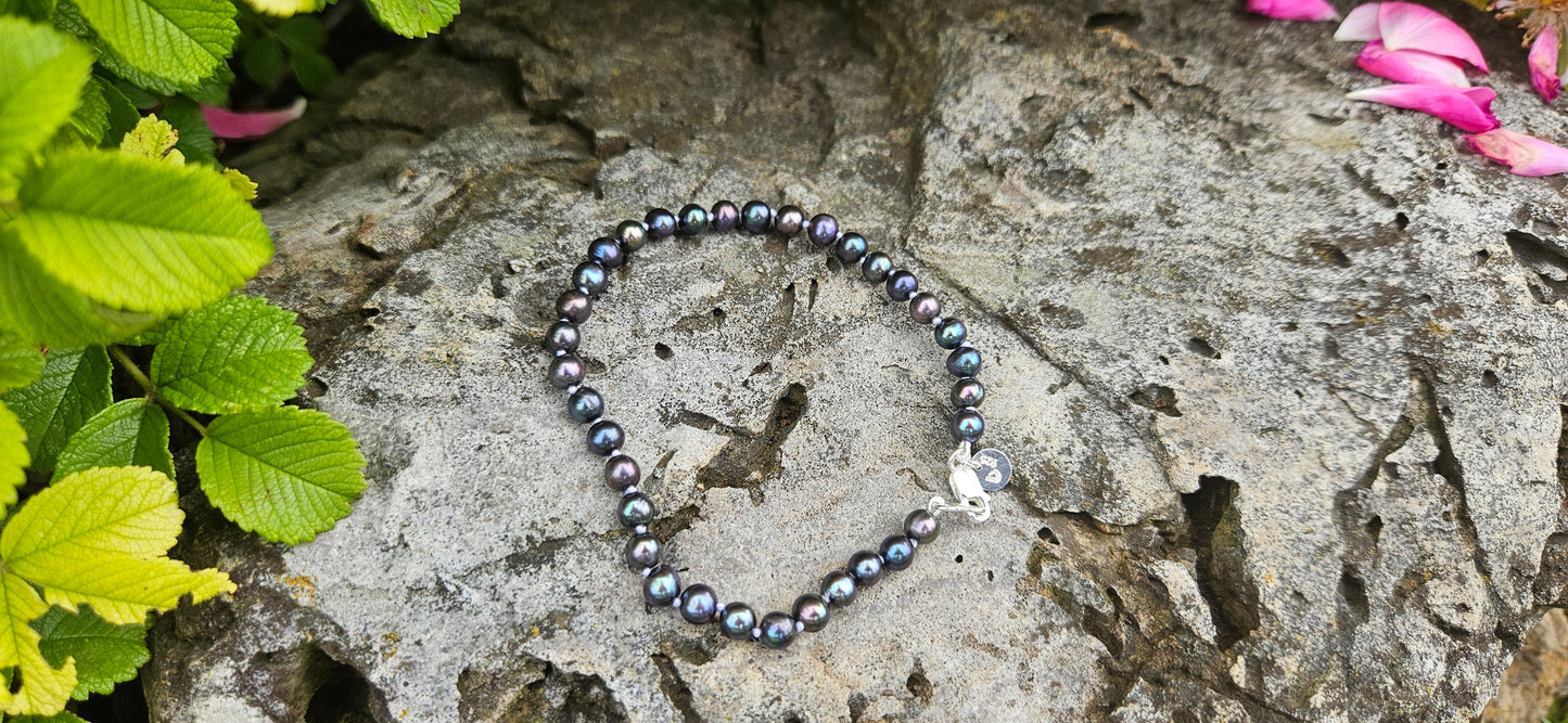 BRACELET PERLES EAU DOUCE NOIR