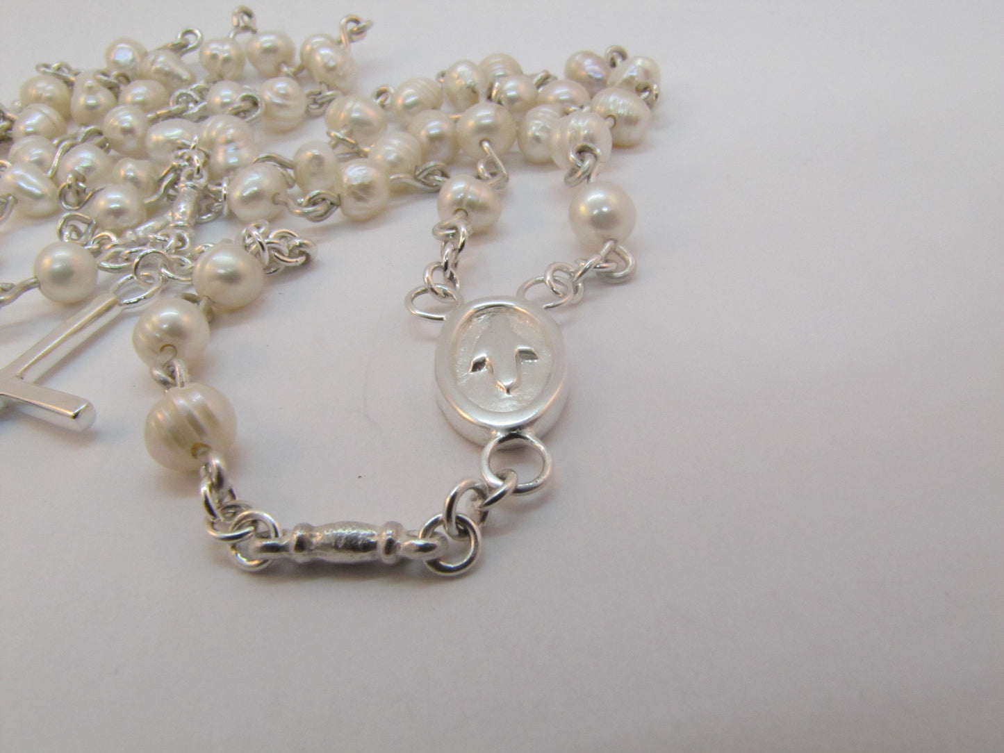 CHAPELET PERLES BLANC