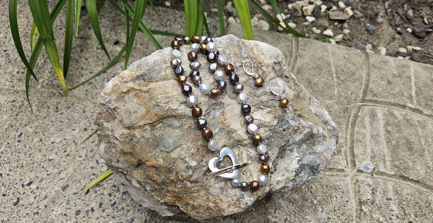COLLIER PERLES EAU DOUCE MULTI FONCÉ
