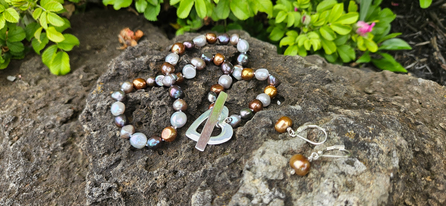 COLLIER PERLES EAU DOUCE MULTI FONCÉ