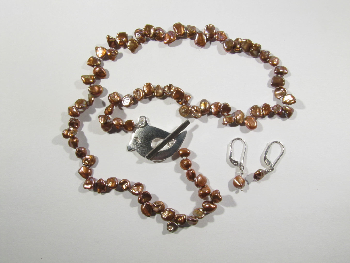 COLLIER PERLES KESHI CUIVRE