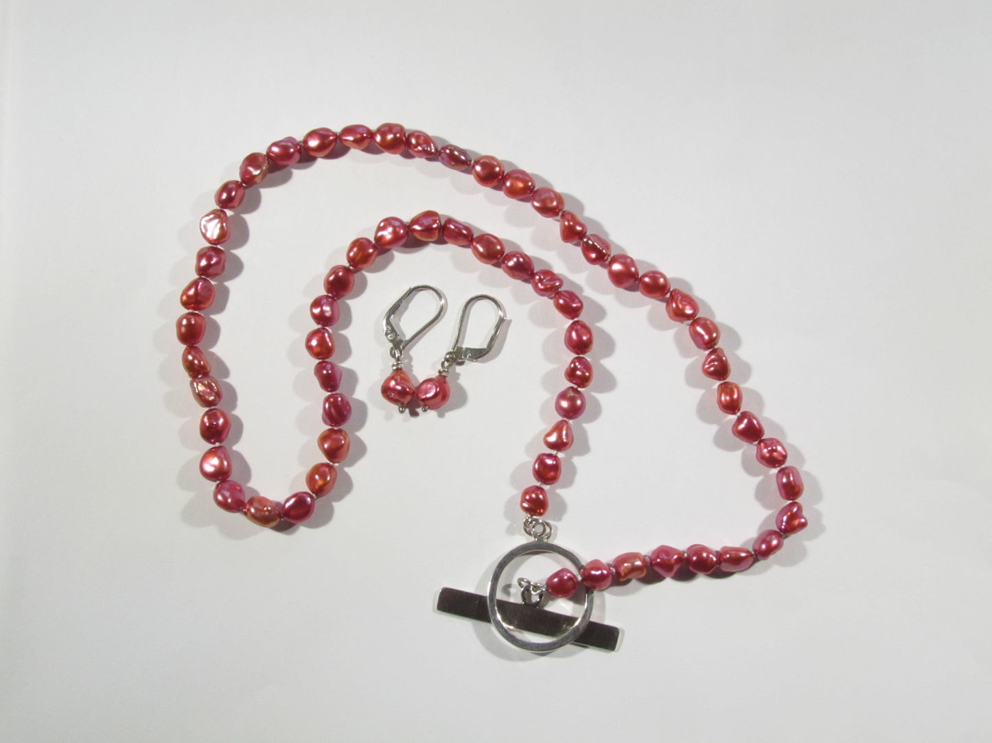 COLLIER PERLES KESHI ROSE FUSHIA
