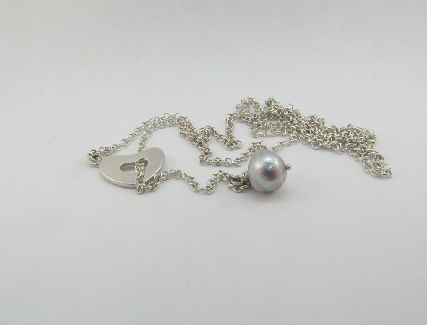 COLLIER SAUTOIR COEUR PERLE