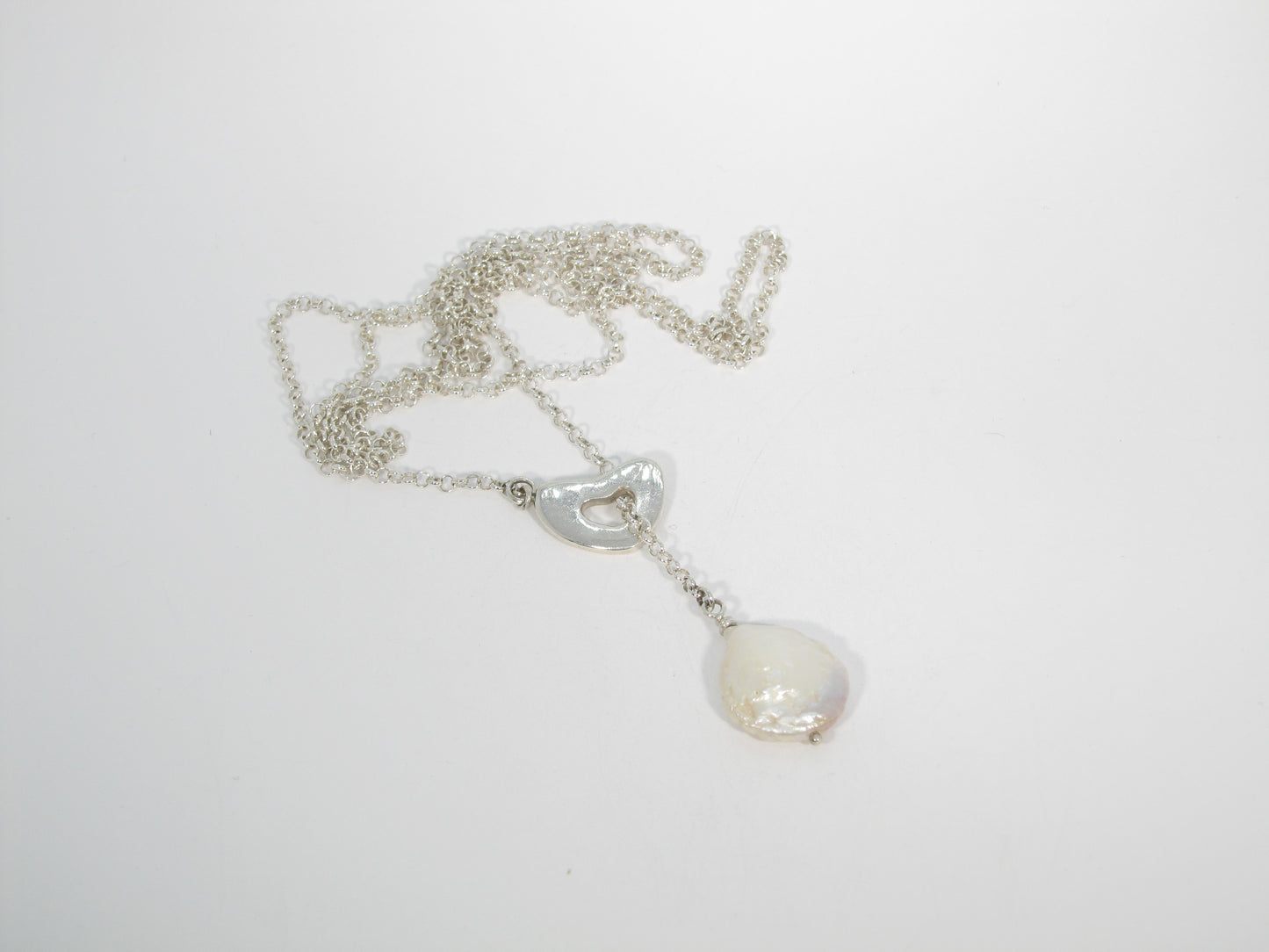 COLLIER SAUTOIR COEUR PERLE PASTILLE