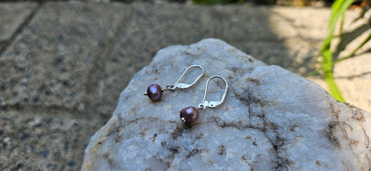BOUCLES PERLE LILAS