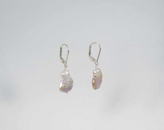 BOUCLES PERLES KESHI ROSÉE