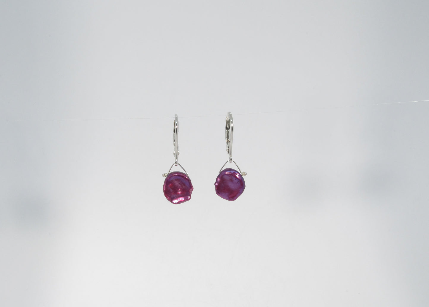 BOUCLES PERLES KESHI FUSHIA