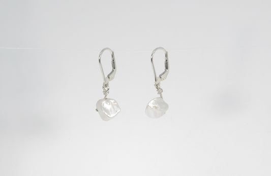 BOUCLES PERLES KESHI GRIS M-G