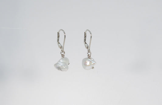 BOUCLES PERLES KESHI GRIS GRAND