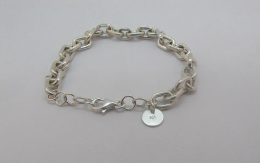 BRACELET OVAL ARGENT MASSIF