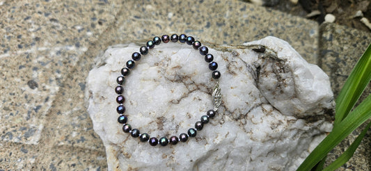 BRACELET PERLES EAU DOUCE NOIR