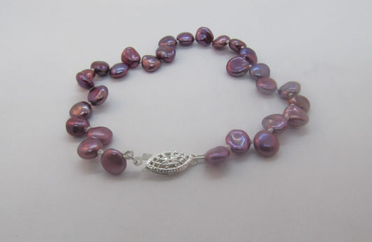 BRACELET PERLES KESHI MAUVE PETIT