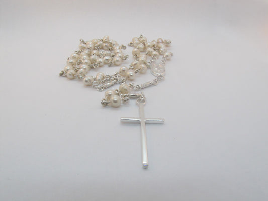 CHAPELET PERLES BLANC