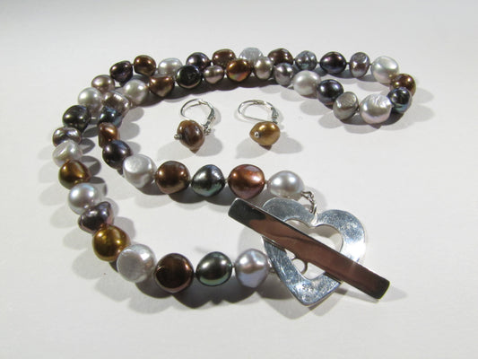 COLLIER PERLES EAU DOUCE MULTI FONCÉ
