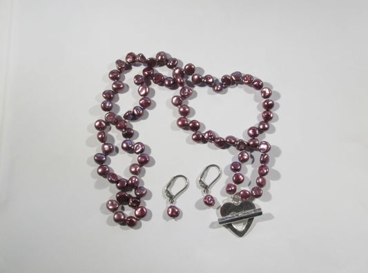 COLLIER PERLES KESHI MAUVE