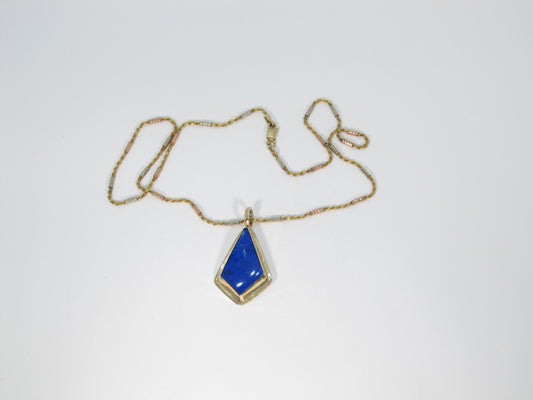 COLLIER PENDENTIF LAPIS-LAZULI OR