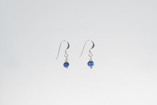 BOUCLES PETITE PERLE BLEUE